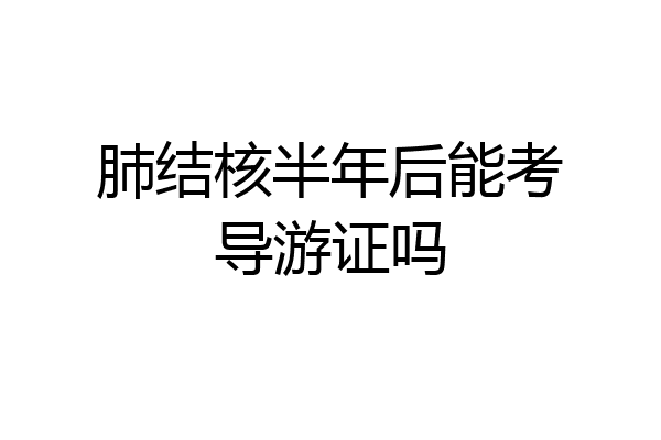 肺结核半年后能考导游证吗