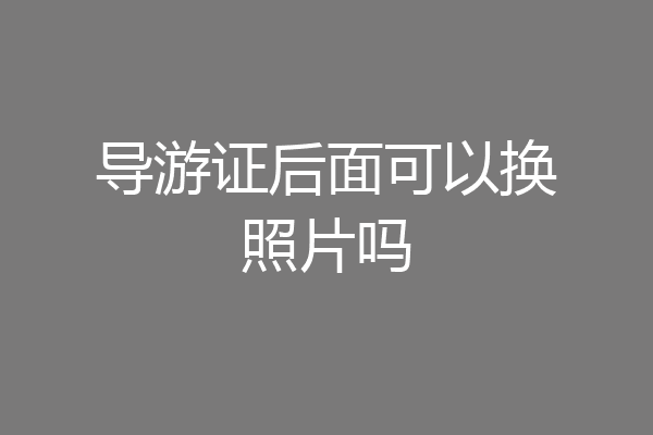 导游证后面可以换照片吗