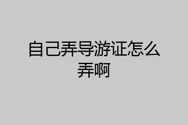 自己弄导游证怎么弄啊