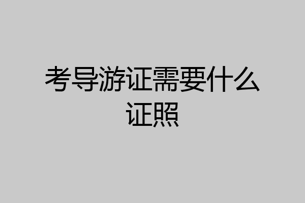考导游证需要什么证照