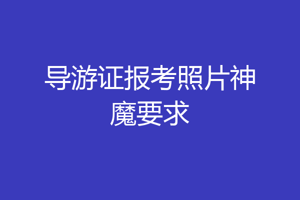 导游证报考照片神魔要求
