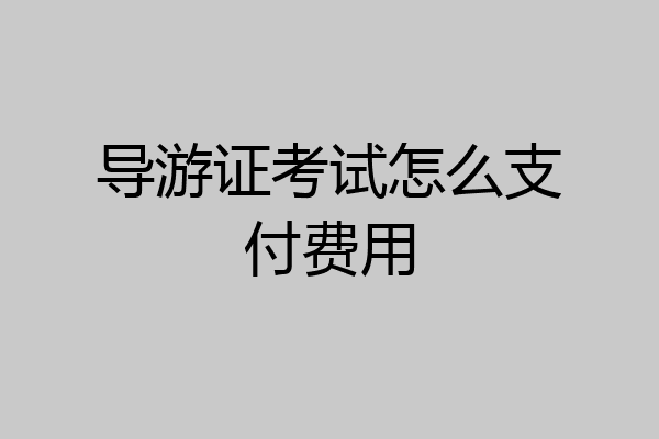 导游证考试怎么支付费用