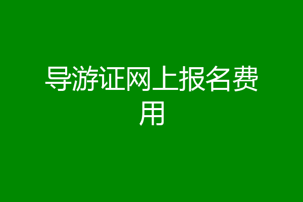 导游证网上报名费用