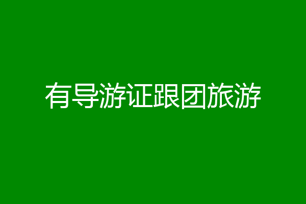 有导游证跟团旅游