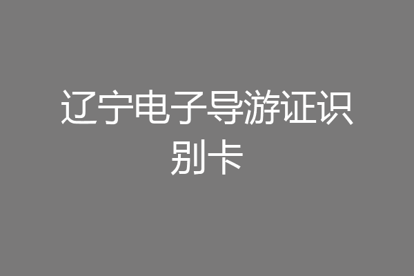 辽宁电子导游证识别卡