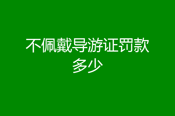 不佩戴导游证罚款多少