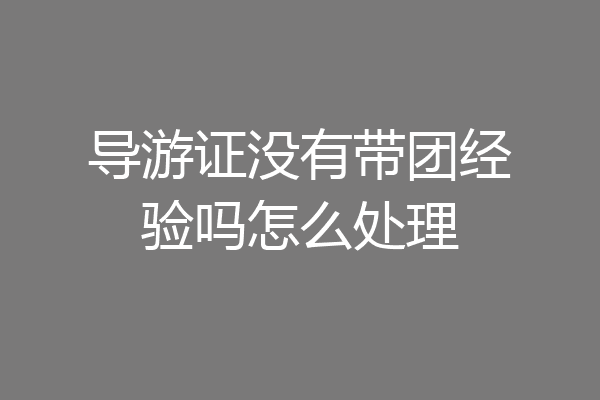 导游证没有带团经验吗怎么处理