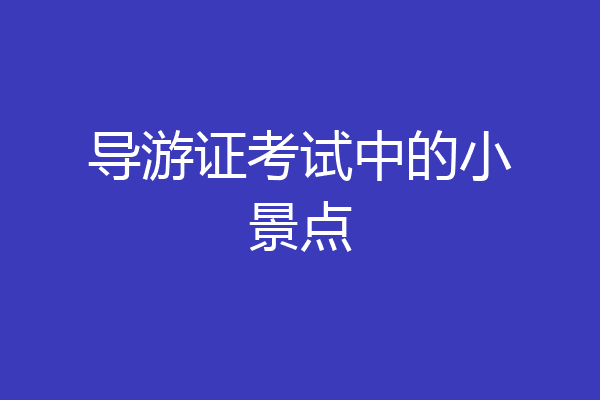 导游证考试中的小景点