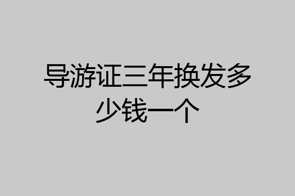 导游证三年换发多少钱一个
