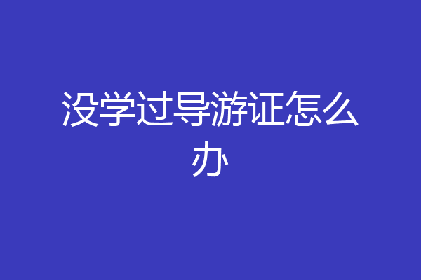 没学过导游证怎么办