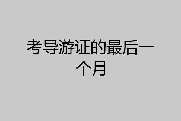 考导游证的最后一个月