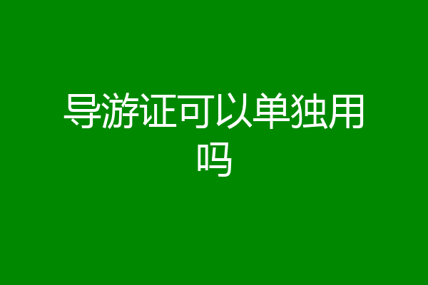 导游证可以单独用吗