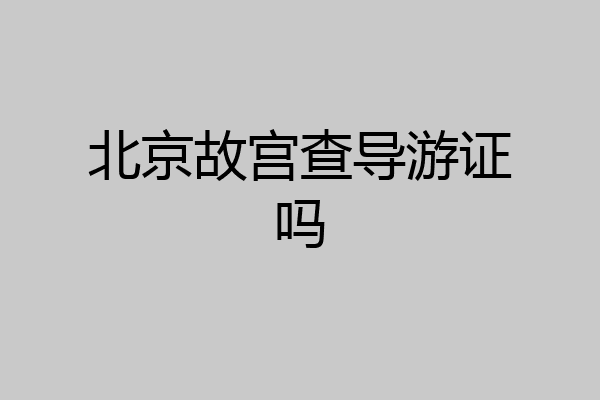 北京故宫查导游证吗