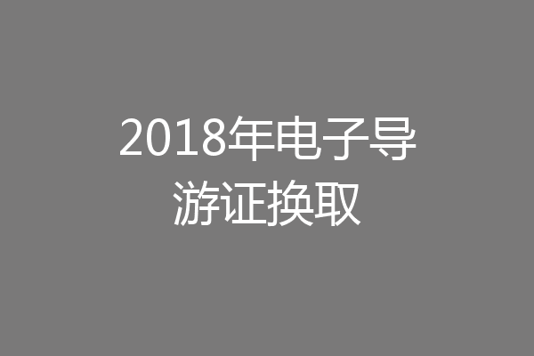 2018年电子导游证换取