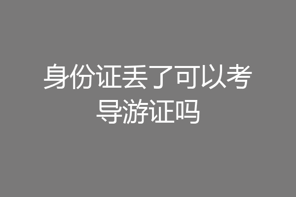 身份证丢了可以考导游证吗
