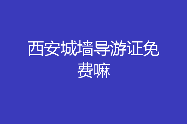 西安城墙导游证免费嘛