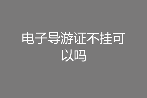 电子导游证不挂可以吗