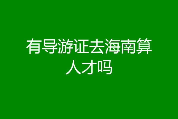 有导游证去海南算人才吗