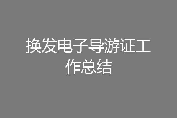 换发电子导游证工作总结