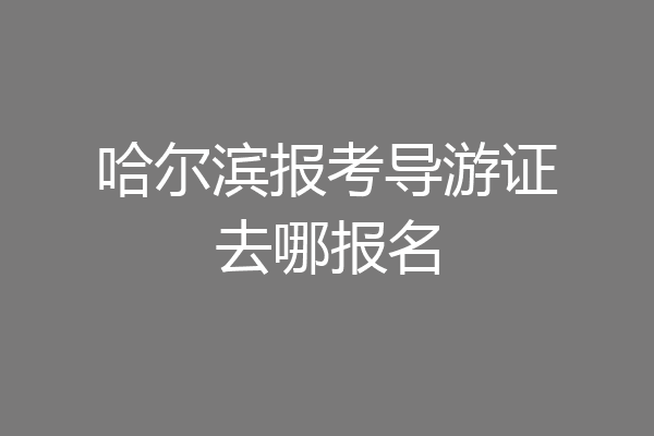 哈尔滨报考导游证去哪报名