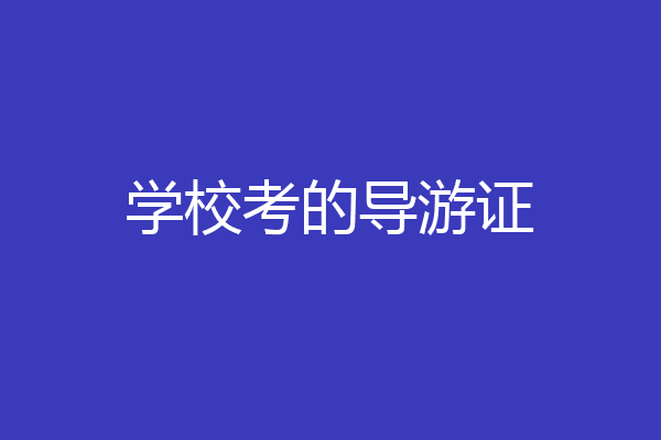 学校考的导游证