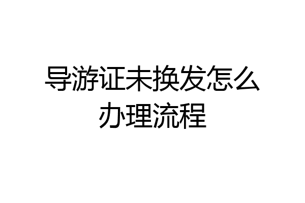 导游证未换发怎么办理流程