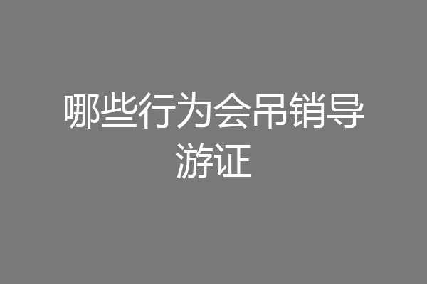 哪些行为会吊销导游证