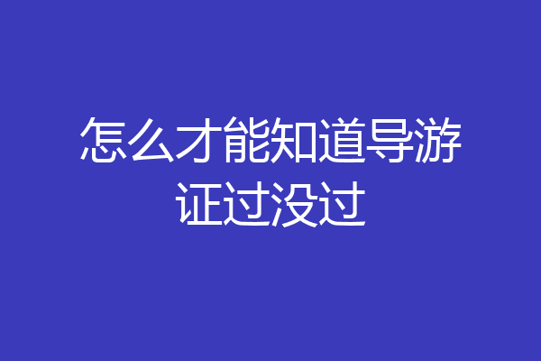 怎么才能知道导游证过没过