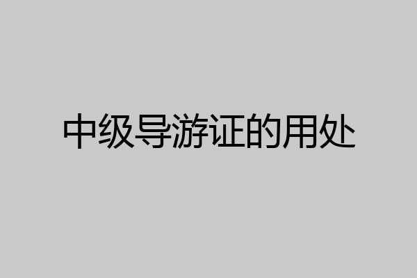 中级导游证的用处