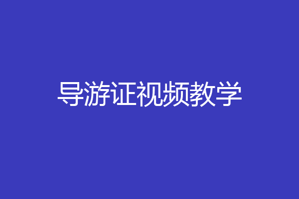 导游证视频教学