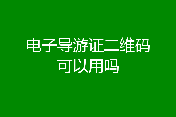 电子导游证二维码可以用吗