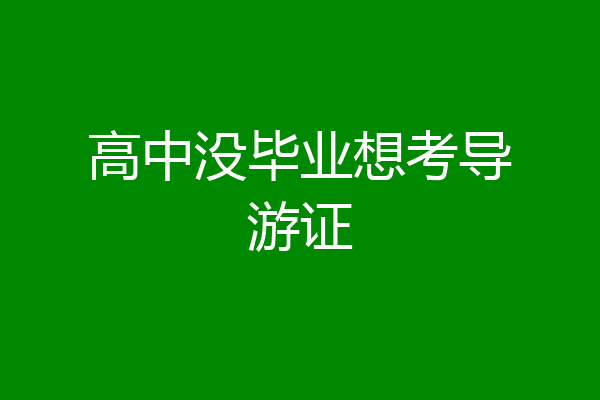 高中没毕业想考导游证