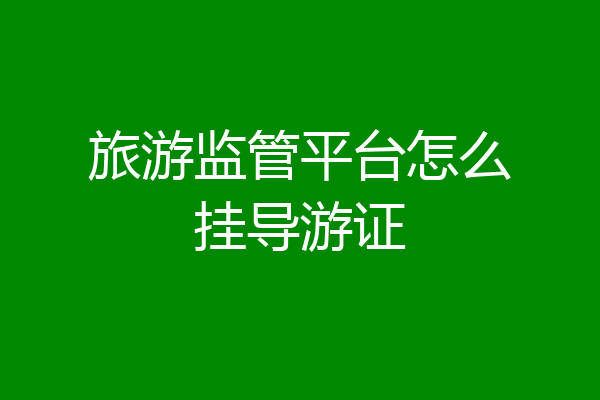旅游监管平台怎么挂导游证