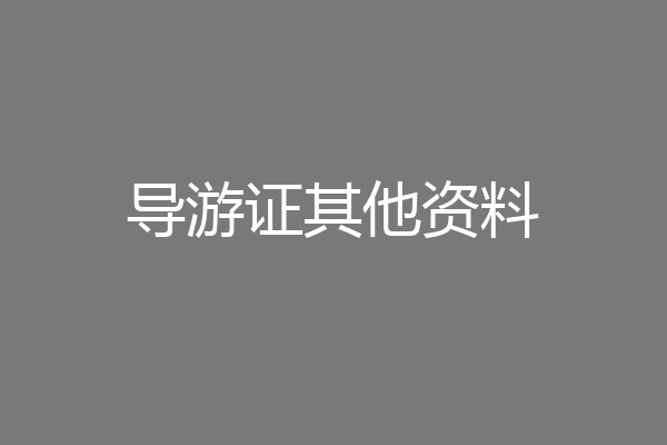 导游证其他资料