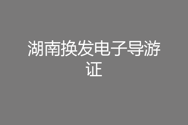 湖南换发电子导游证