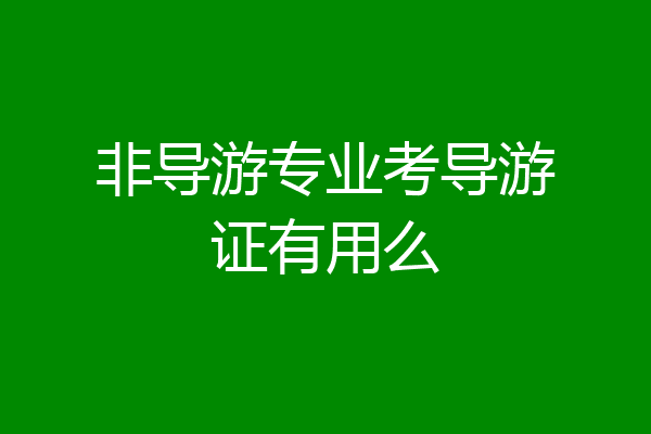 非导游专业考导游证有用么
