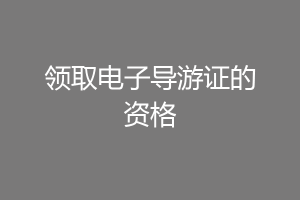 领取电子导游证的资格