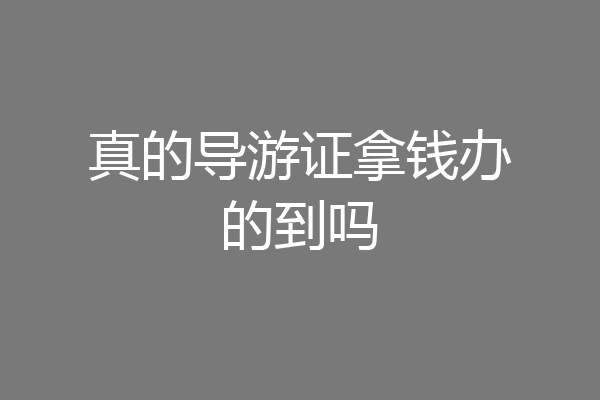 真的导游证拿钱办的到吗