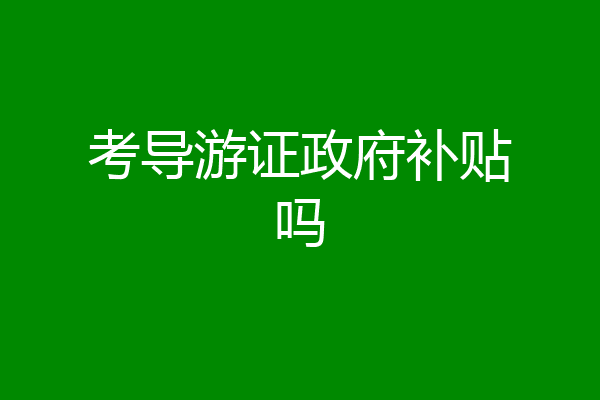 考导游证政府补贴吗