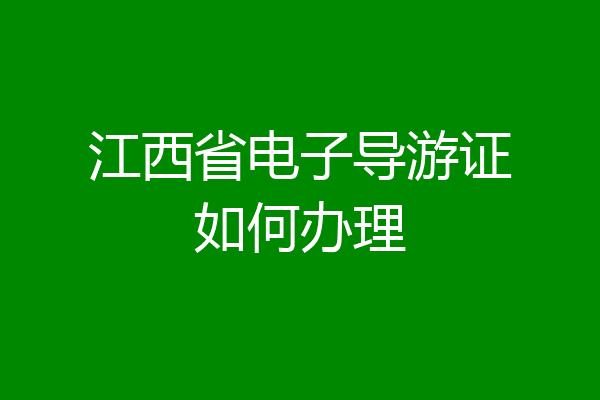 江西省电子导游证如何办理