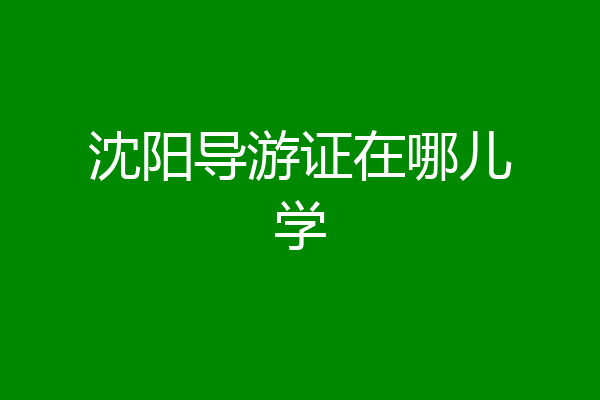 沈阳导游证在哪儿学