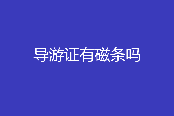 导游证有磁条吗