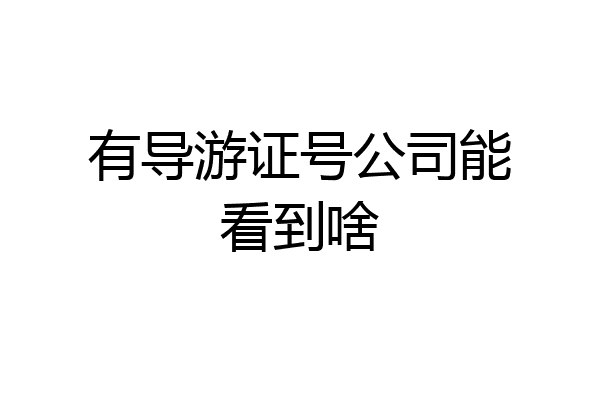 有导游证号公司能看到啥