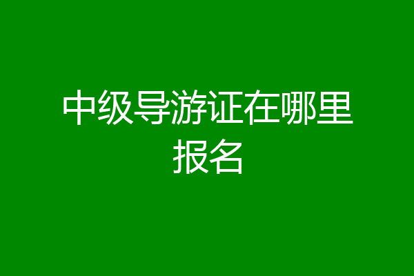 中级导游证在哪里报名