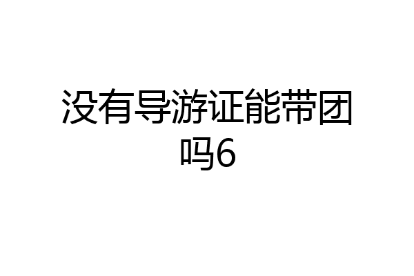 没有导游证能带团吗6