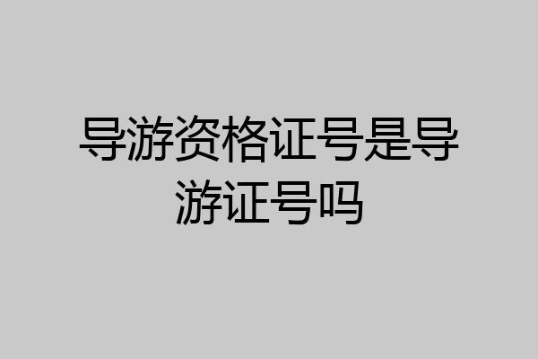 导游资格证号是导游证号吗