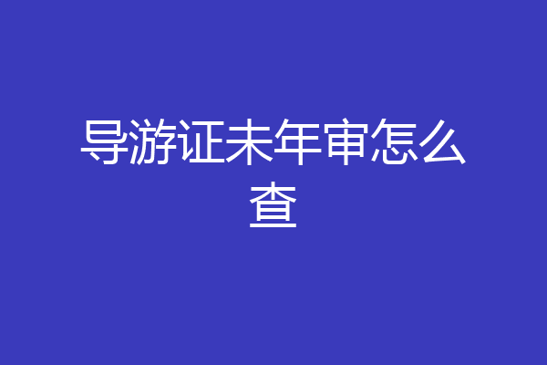 导游证未年审怎么查