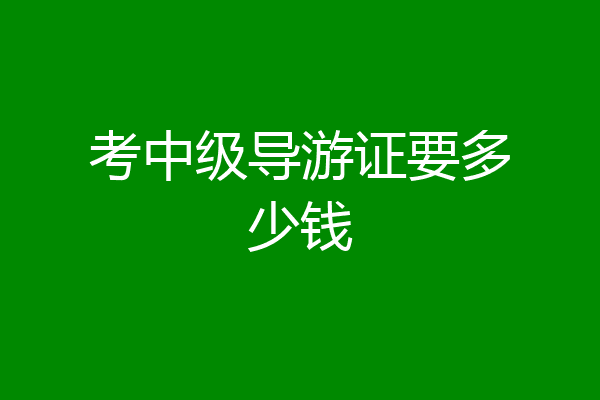 考中级导游证要多少钱