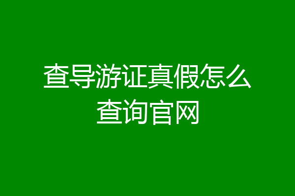 查导游证真假怎么查询官网