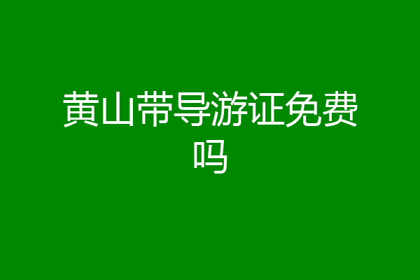 黄山带导游证免费吗